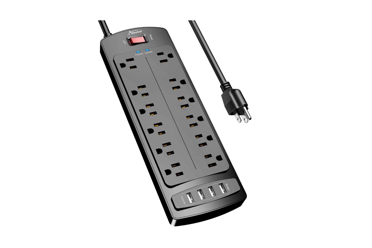 ALESTOR Surge Protector Black Power Strip Review